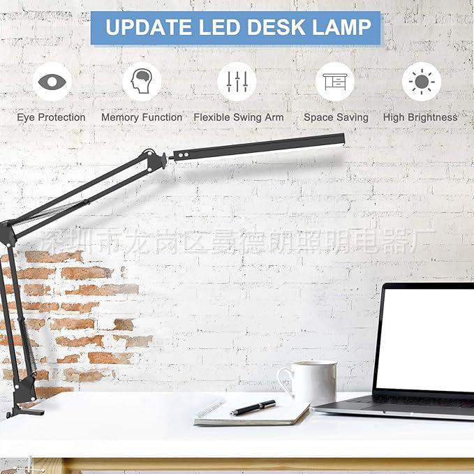 LED Desk Lamp: Long Arm, Foldable, Eye Protection for Reading, Beauty, Manicure, Tattoo