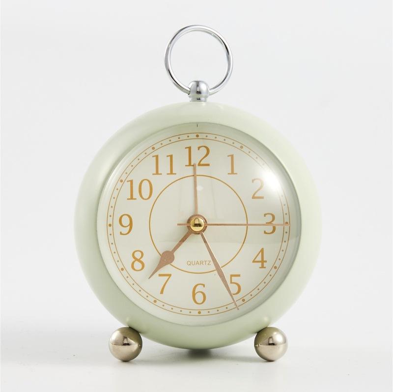 4.5inch Metal Alarm Clock Silent Non Ticking Bedside Clock Simple Loud Desk Clock for Heavy Sleeper