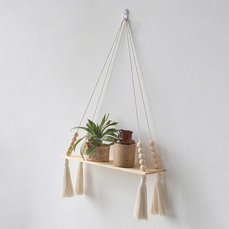 Wall Shelf Boho Home Decor Shelves On Wall Candle Holder Floating Shelf For Bedroom Wood Decoration Kids Shelving