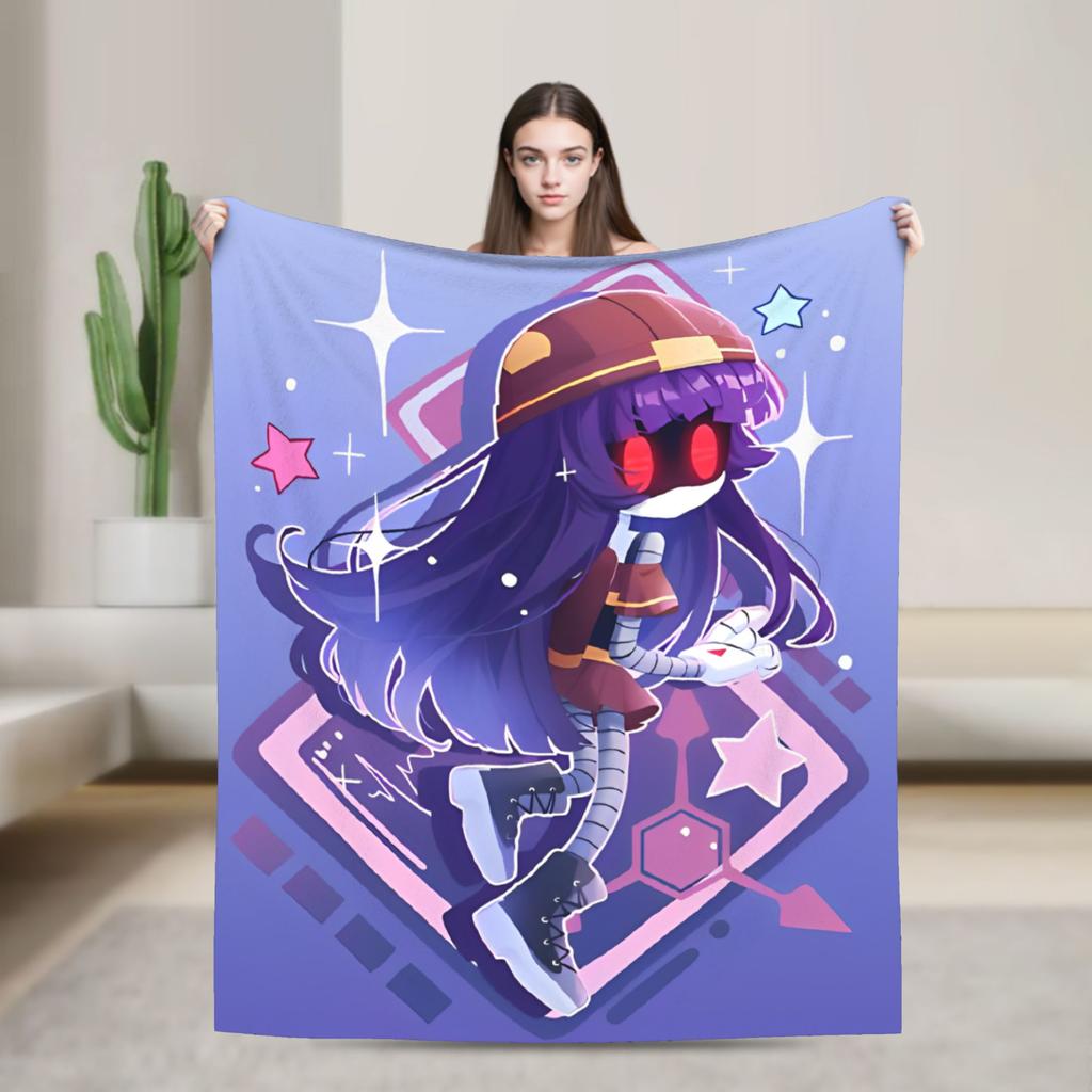 Murder Drones  Blanket Uzi Doorman Wool Funny Breathable Throw Blanket for Bedspread  Winter