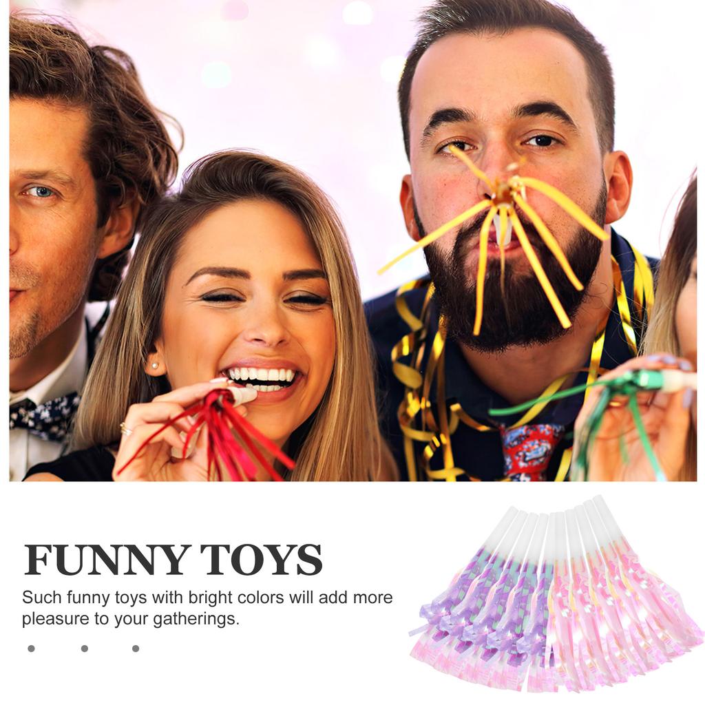 12Pc Blow Dragon Whistle Party Blower Noisemaker Party Blower Colorful Noisemaker Air Blowout Birthday Horn Whistles Music Favor