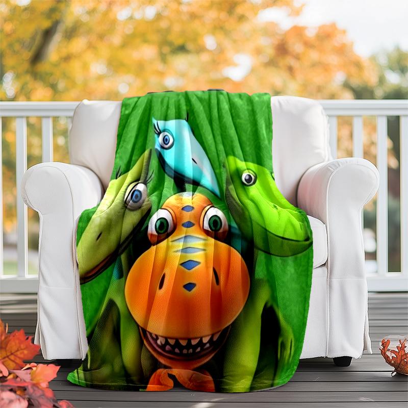 Dinosaur Tog printet plaid—blød, varm;alsidigt tæppe til alle årstider—perfekt som aircondition-tæppe, lur-tæppe