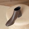 Fashionable versatile mid heeled women's shoes autumn winter new casual minimalist comfortable thick heel short boots