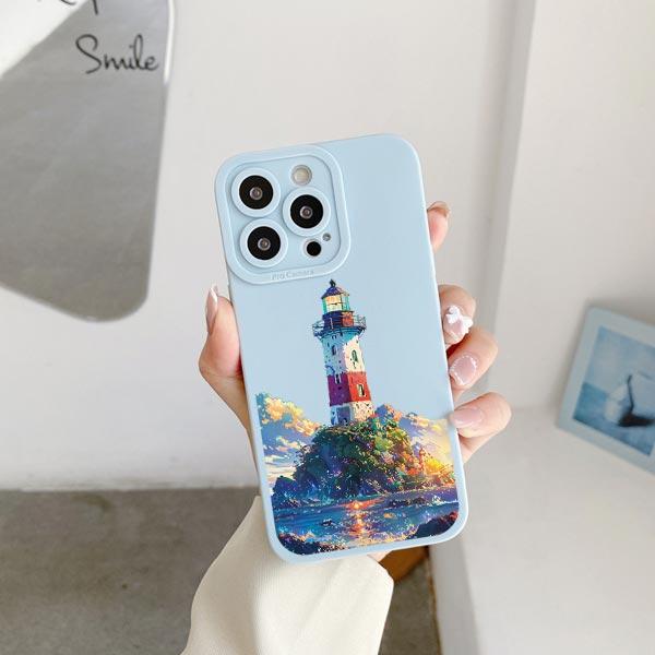 

Чехол для телефона в абстрактном стиле с маяком для iPhone XS XR X 11 12 13 14 Pro Max 7 8 14 Plus SE 2020 Мягкий силиконовый задний чехол Fundas iphone14 pro