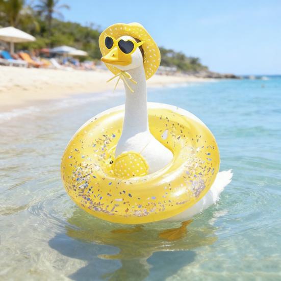 Summer Outfit for Porch Goose Swimsuit & Bikini Costume with Sunglasses Bright Beach-Themed Decor for Lawn Patio Garden Statue Cute Holiday Attire