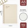 Morandi Coil Notebook with Frosted PP Cover and Horizontal Line Grid for Students