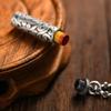 Collana Pendente Cavo in Argento Antico per Conservare le Scritture Design a Vite Inciso Include Rotolo di Preghiera Cinturino in Pelle