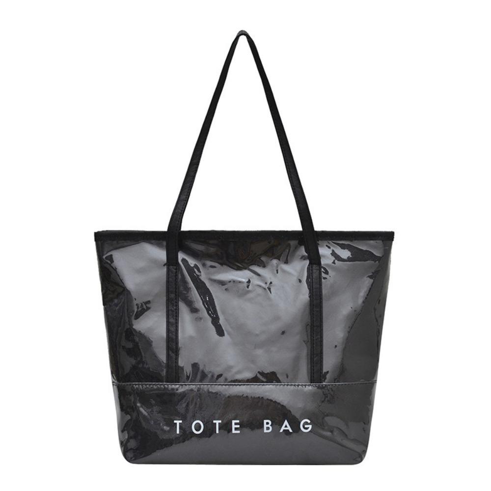 Solid Color Transparent Jelly Bag Multi Function Letter Prints Handbags Cute Armpit Bags Summer