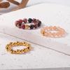 3pcs Womens Stainless Steel Natural Stone Freshwater Pearl Ring Set Handmade Elastic Simple Versatile Jewelry Christmas gifts