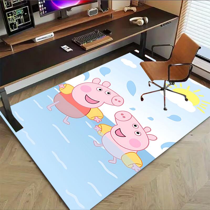 1pc Piggy Friends Pool Carpet for Playroom Bedroom Living Room Sofa Home Decor,kids Game Area Rug Non-slip Floor Mat Y723126