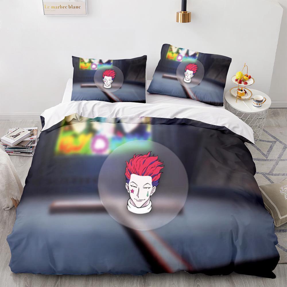 Fashion Anime HUNTER×HUNTER Bedding Set Single Twin Full Queen King Size Bed Set Adult Kid Bedroom Duvetcover Sets Home Textiles