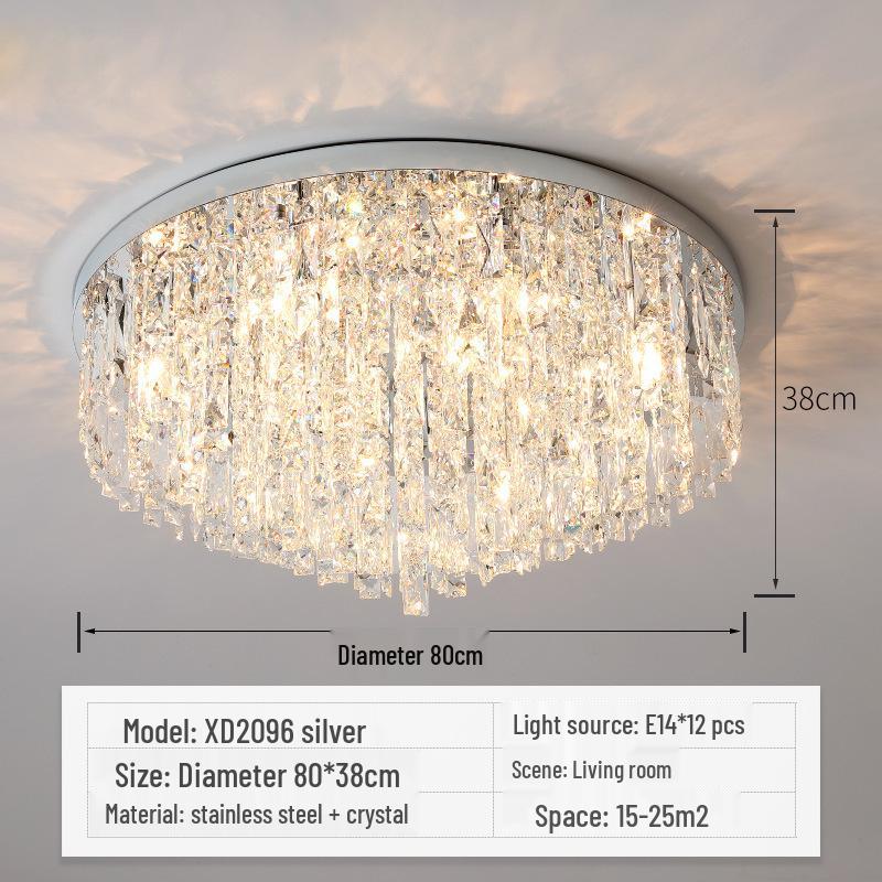 Modern Crystal Ceiling Lamp - Warm, Romantic, Simple, Atmospheric Design for Bedroom and Living Room
