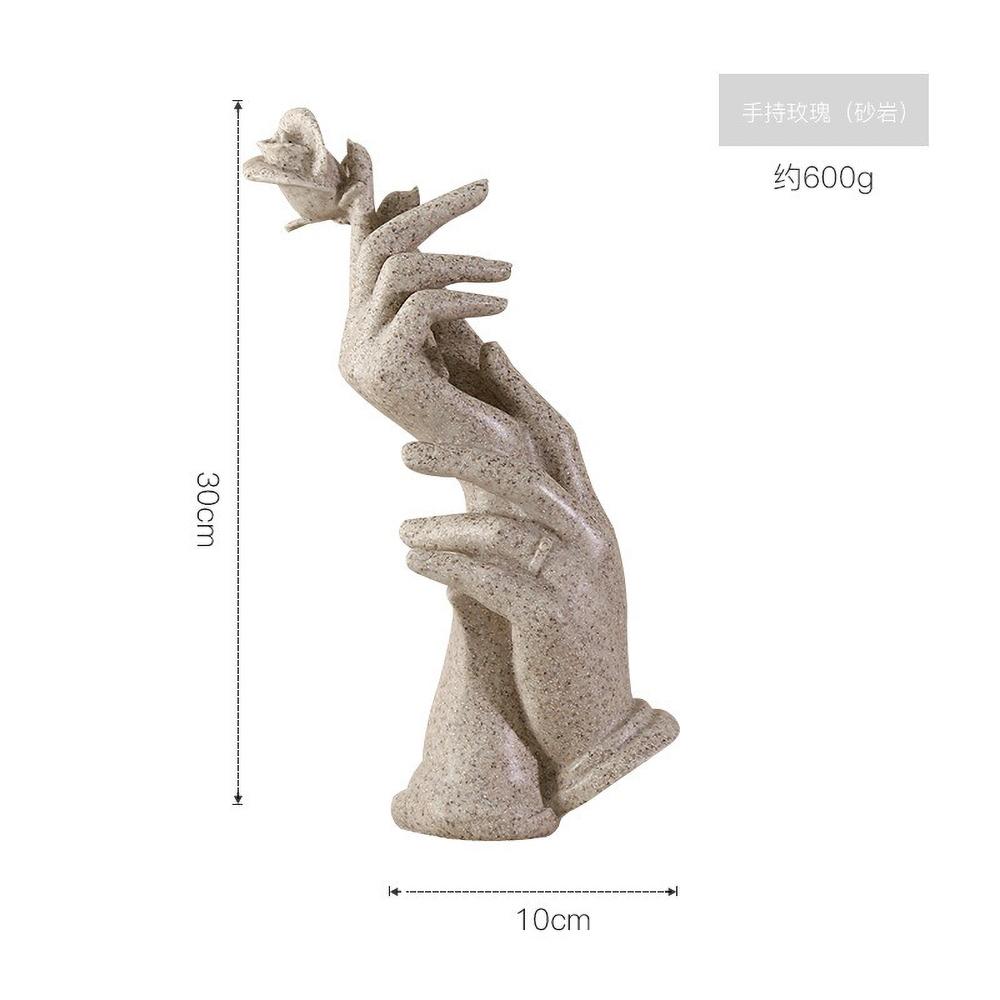 

Gold Hand Held Rose Resin Statue, Luxury Romantic Gift for Valentine Anniversary, Elegant Home Table Decor for Women