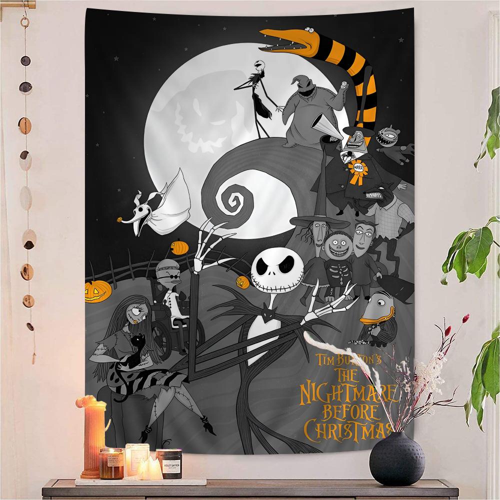Classic Film The NNightmare BBefore Christmas Anime Figure Jack Tapestry Art Printing Japanese Anime Wall Hanging Home Decor