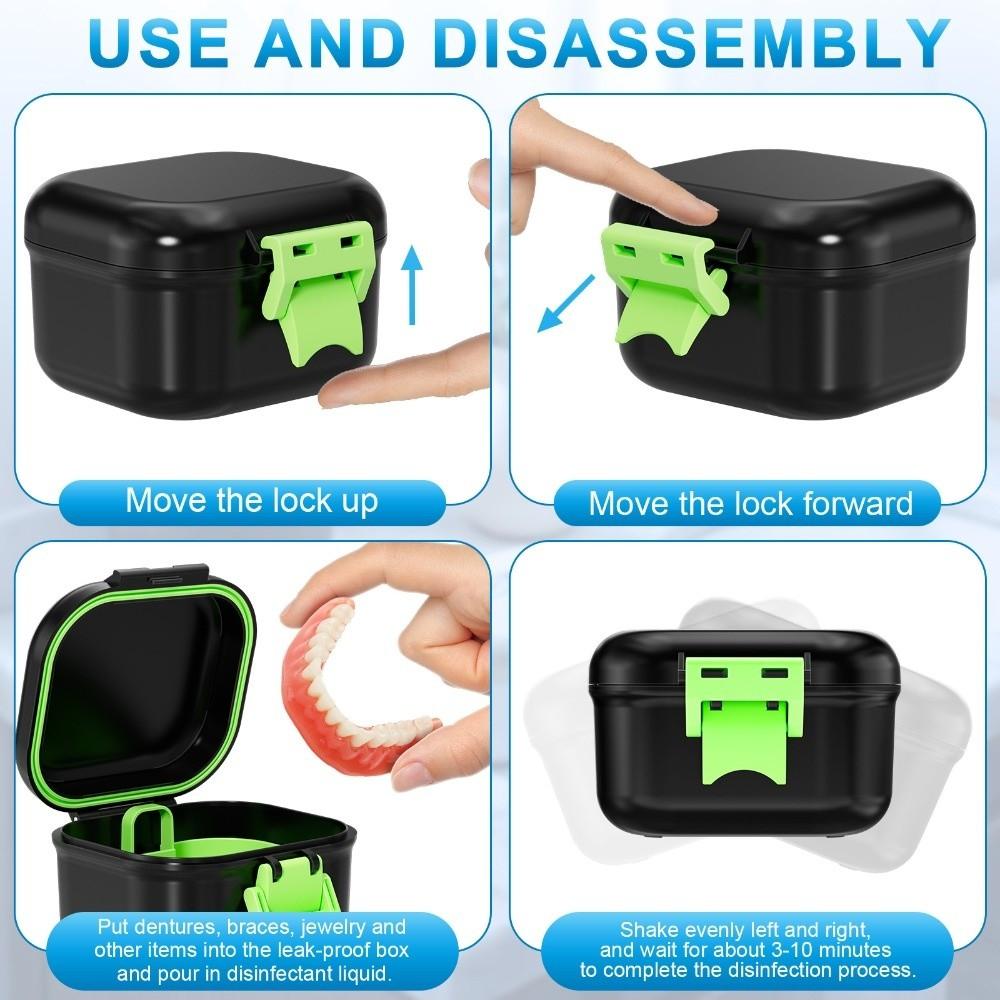 Double-Layer Leak-Proof Denture Soaking Cup Portable Denture Container  Oral Hygiene