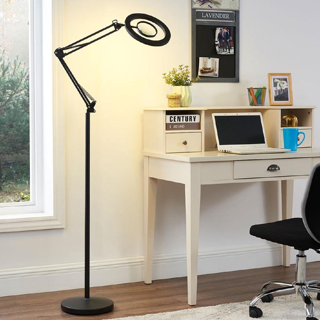 25w 8X 3 Color Adjustable Light LED Magnifying Floor Stand Lamp Magnifier Glass Rotated Len Facial Beauty Salon Nail Tattoo