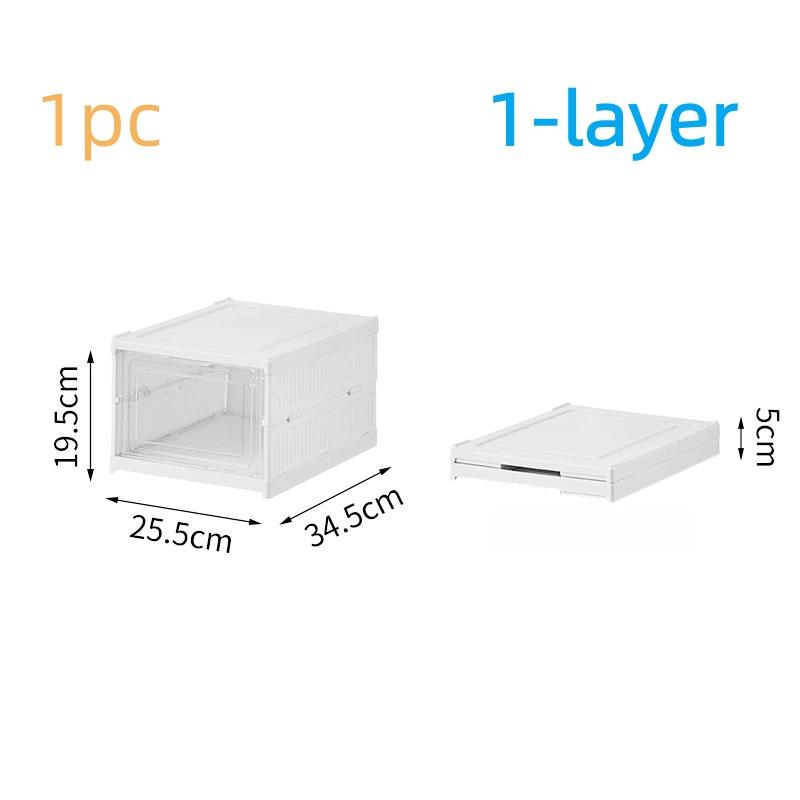 Integrated Folding Shoe Storage Box with Compartments for Increased Capacity, Space Saving, and Stability Without Tilting