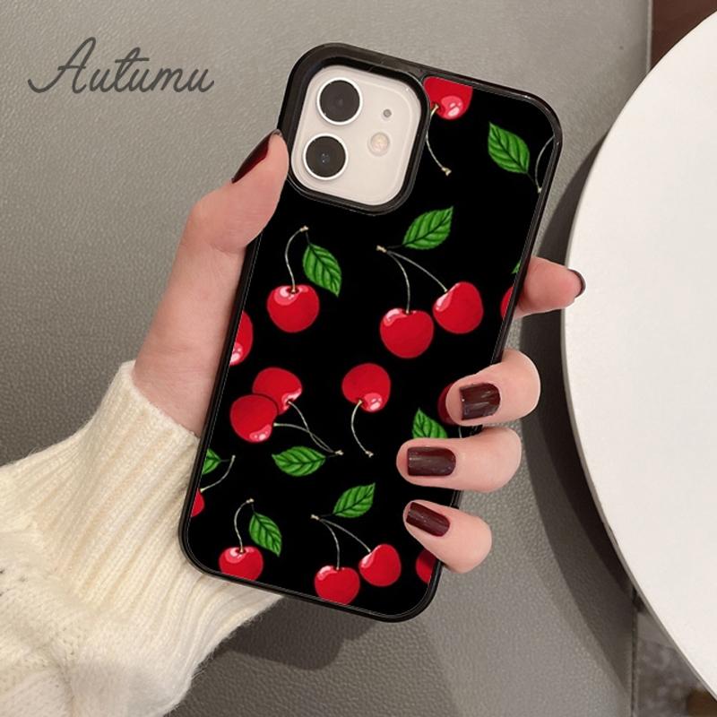 Cherries Cherry Soft Phone Case for iPhone 11 12 13 14 Pro Max Mini X XR XS SE 2020 6S 7 8 Plus Samsung Galaxy S21 S22 Shell