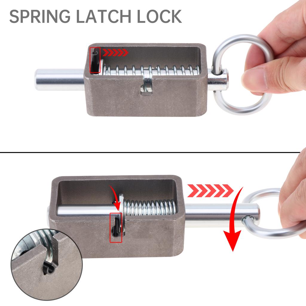 304 Stainless Steel 2pcs Heavy Duty 5 Inch Spring Latch Lock Weld Assembly Universal Trailer Gate