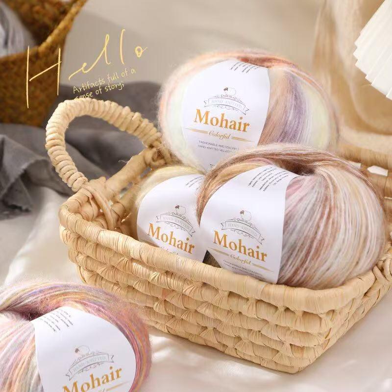 Silk Mohair Gradient Yarn for Hand-Knitted Shawls and Sweaters