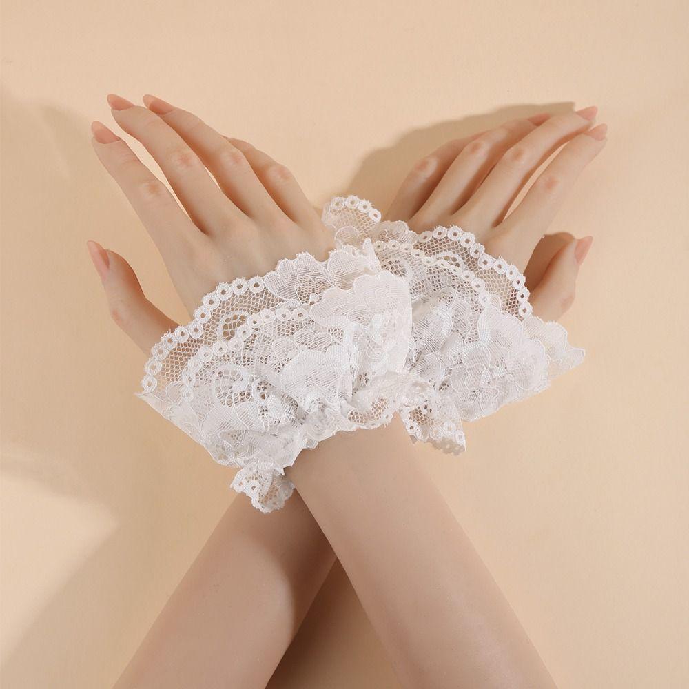 Costume Accessory Fake Cuff Lace Ruffled Wrist Lace Cuff Fake Sleeves Cuffs  Stage Performance