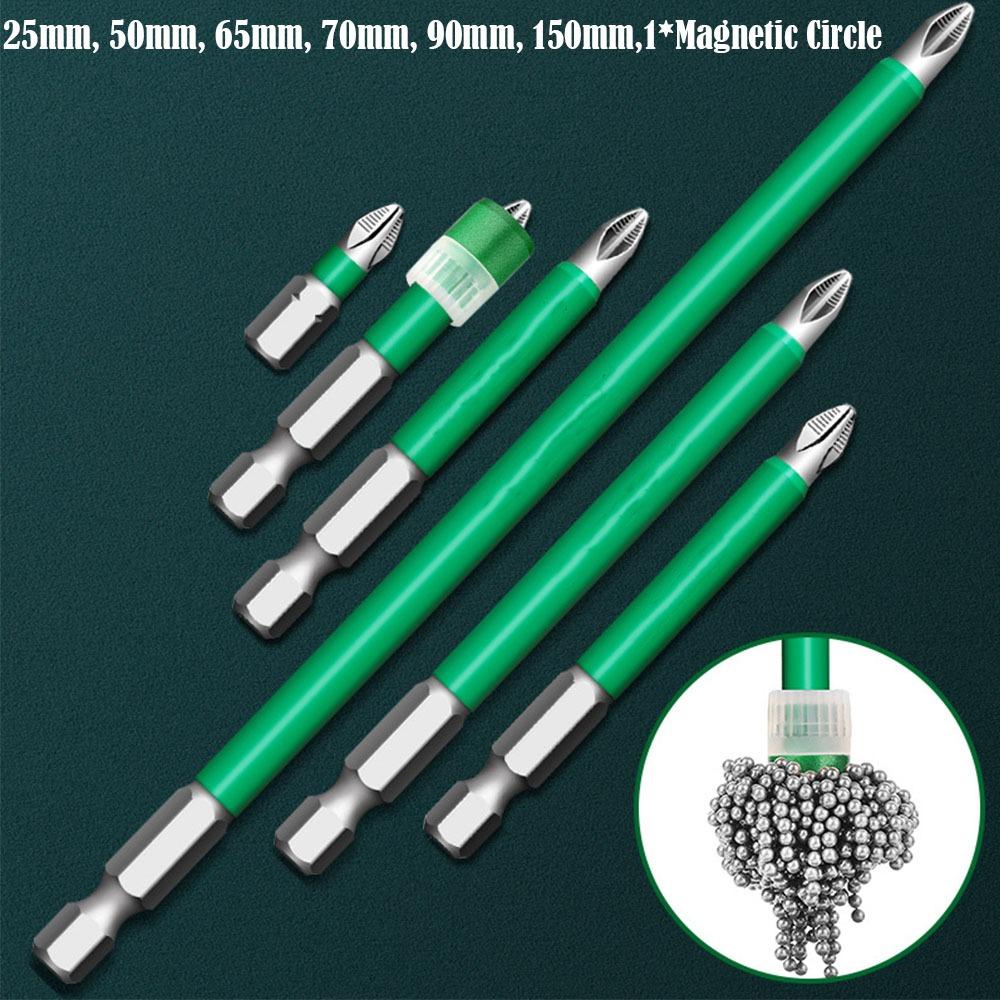 

6Pcs Portable Strong Magnetic Screwdriver Drill Bit Set PH2 Anti Slip 25-150mm Magnetic Batch Head Cross Hand Drill Bit