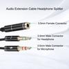 3.5mm Female to 3.5mm Dual Male Audio Extension Cable Headphone Splitter Mic Earphone Adapter