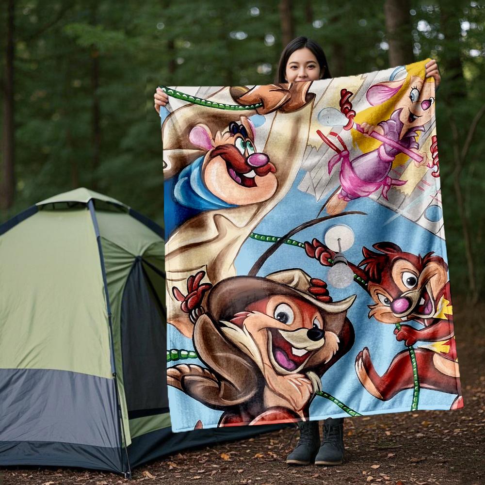

1pc, Chip n Dale and Friends Blanket Cute Home Decor for All Seasons Perfect Gift for Animal Lovers Soft Throw Blanket Ideal for 80x120cm