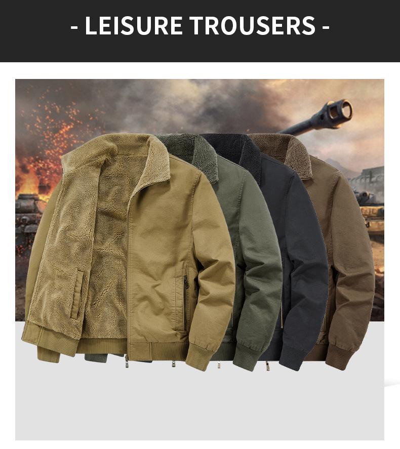 Herren Doppelseitige Air Force Pilotenjacke - Warm mit Samtfutter, Dicke Reine Baumwolle, Herbst/Winter Oberbekleidung