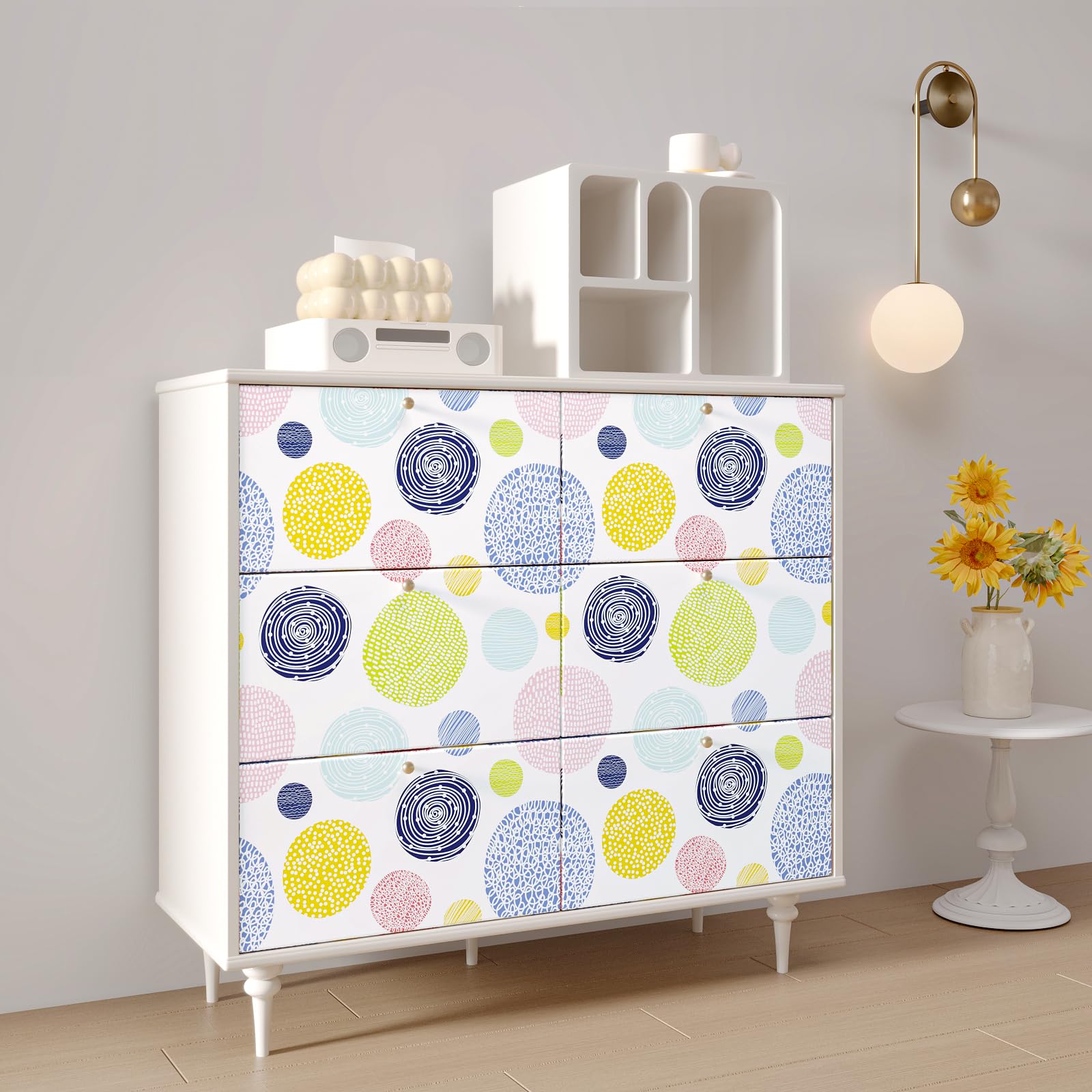 

CHIHUT Wallpaper Wall Dot Nordic Scratch for Sliding Interior Living TV Home Decorative Sheet Sticker, Decal, 44.5x600cm, Pattern, Geometric,