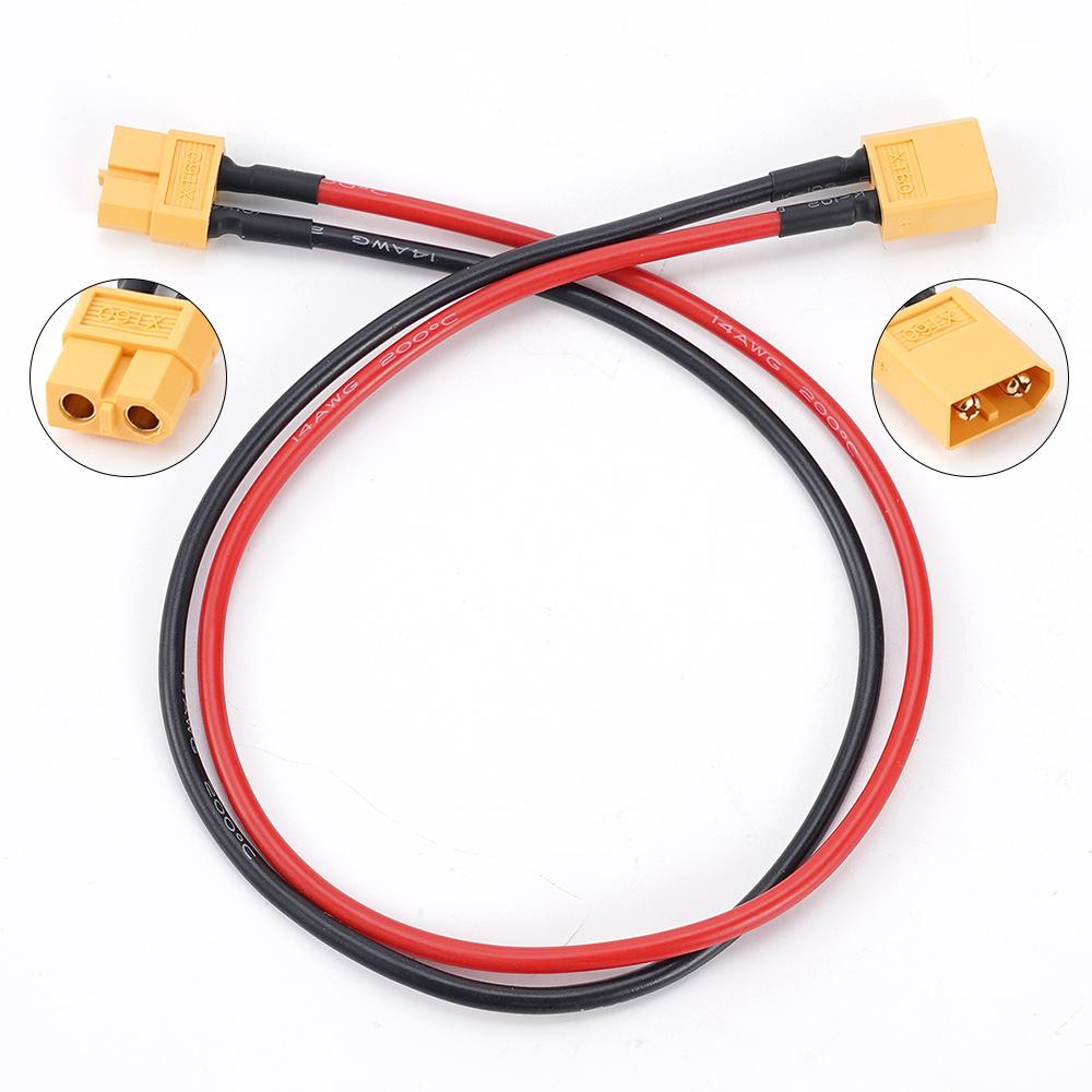 4AWG XT60 Male To XT60 Female End Wire Long Silicone Tin-Plated Copper Wire For Automotive Mobile Power Stations