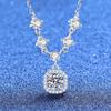 Moissanite Square Candy Pendant Necklace In Sterling Delicate Geometric Locket Chain Women Daily Wear