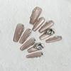 Light-transparent Glass Bead-sensing Side Light Cat Eye Gem Nail Patch