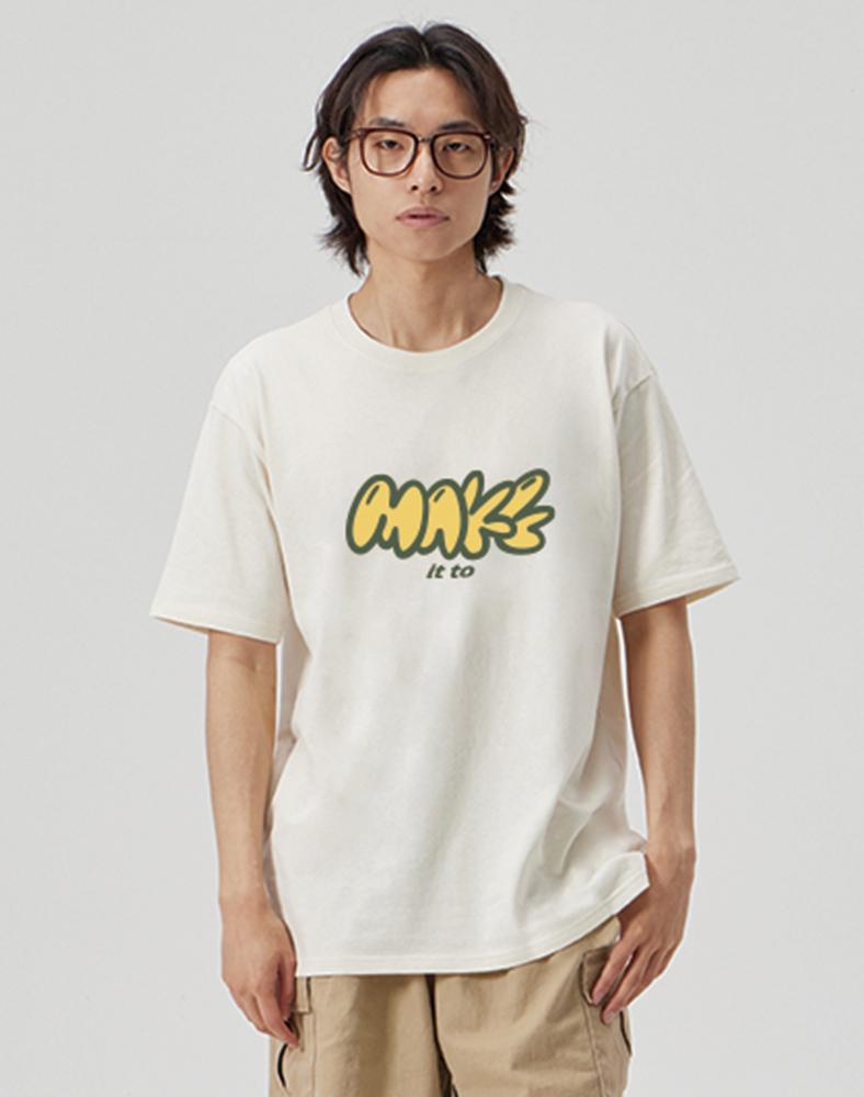 Make It Two [Make] Crew Neck Tee_Cream L