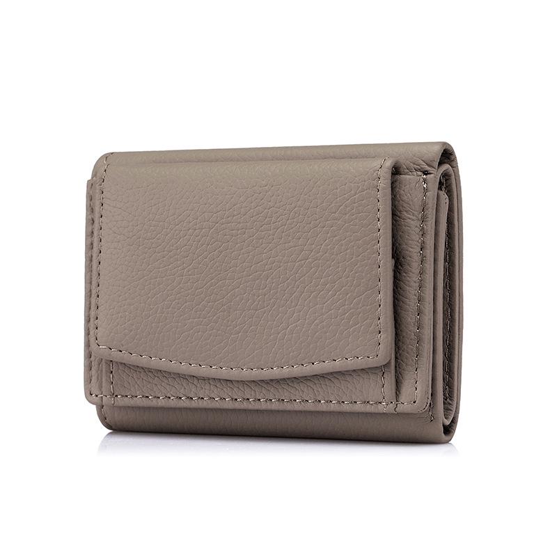 Damski portfel trójdzielny z prawdziwej skóry RFID w stylu japońskim i portmonetka na monety