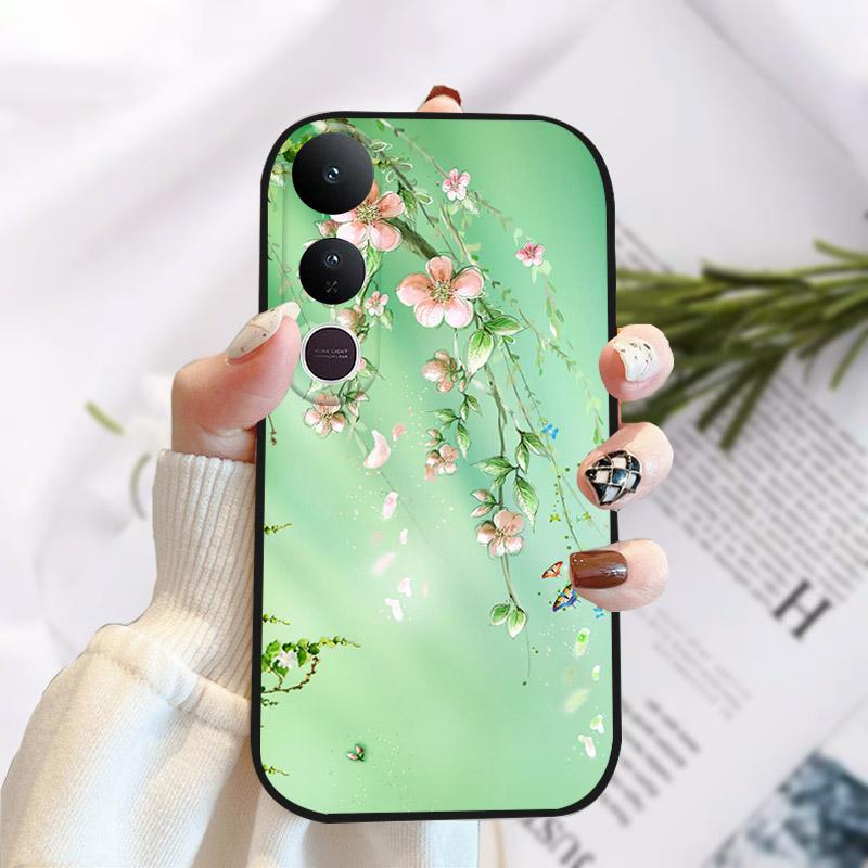 For Vivo V50 Lite 5G Case Fashion Luxury Printed Black Matte Soft TPU Silicone Bumper Cover For Vivo V50Lite 4G Phone Case Funda