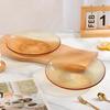 Shan Chong Shan Nordic Glass Amber Beaded Plate 2-Piece Set