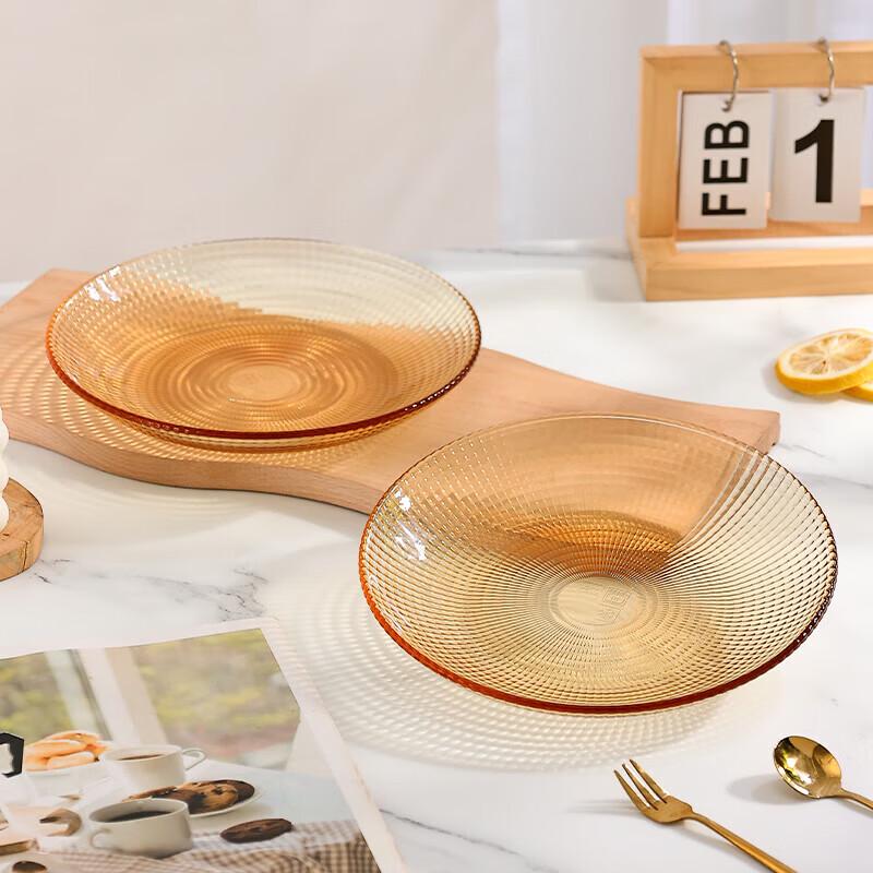 Shan Chong Shan Nordic Amber Glass Dinner Plate Set