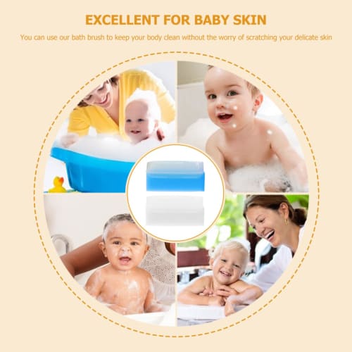 Healeved 2-Piece Baby Sensory Brush, Sponge Brush for Baby Bath, Tactile Stimulation Brush, Compact and Portable Baby Brush