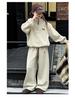 New 2025 Fashion: Girls' Thickened Fleece Lined Sweatshirt Two-Piece Set for Autumn and Winter