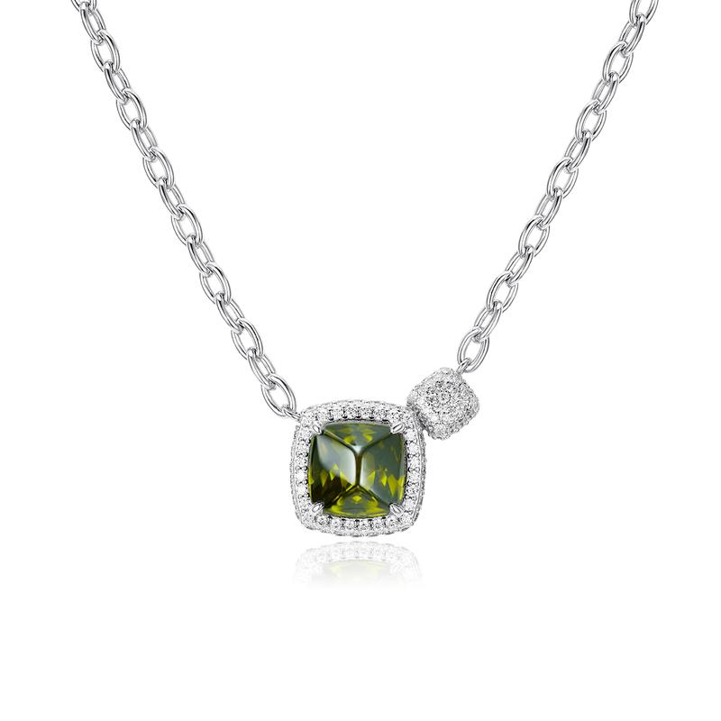 APM Monaco [Romantic Confession] Square Adjustable Link Necklace, Same Style for Men and Women, Khaki Color AC7013XARG