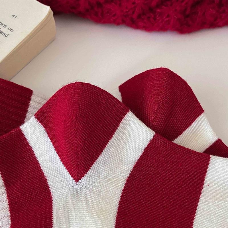 1Pair Knee-high 2026 Stacked Socks Gift Horse Pattern Soft Socks Red Cotton