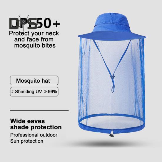 Moskitonetz-Kopfhut für Männer und Frauen, breite Krempe, Sonnenschutz, Boonie-Hüte mit Schleier, Netzschutz vor Insekten zum Angeln und Wandern