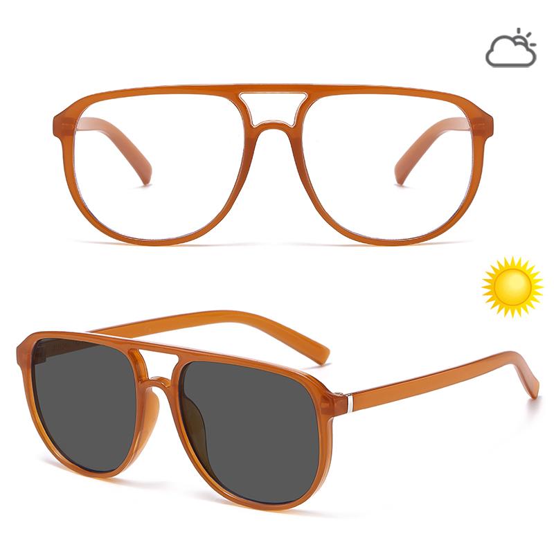 New Photochromic Double Beam Sunglasses Women Men Outdoor Driving Sun Glasses Daily Appearance of Clothing Accessories Eyewear