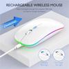 Rechargeable Bluetooth Wireless Mouse with 2.4GHz USB LED Backlit RGB Mouse for Computer Laptop Tablet PC Macbook Gaming Mouse