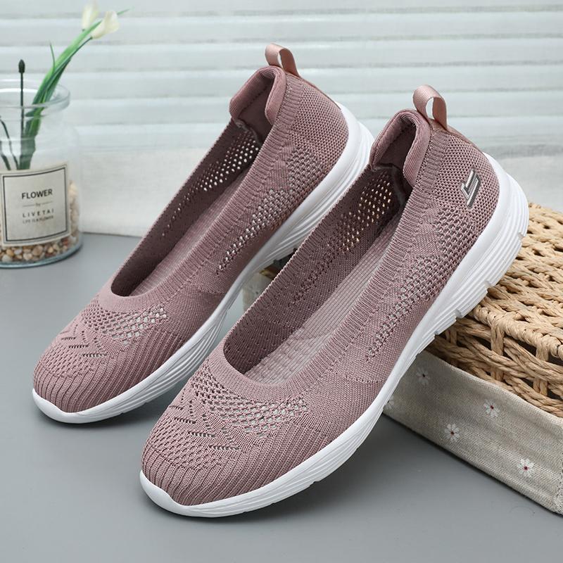 

Женские туфли с одной педалью, большие размеры, повседневная обувь на плоской подошве, женские сетчатые дышащие, легкие, с неглубоким горлом, удобные для ходьбы туфли 41