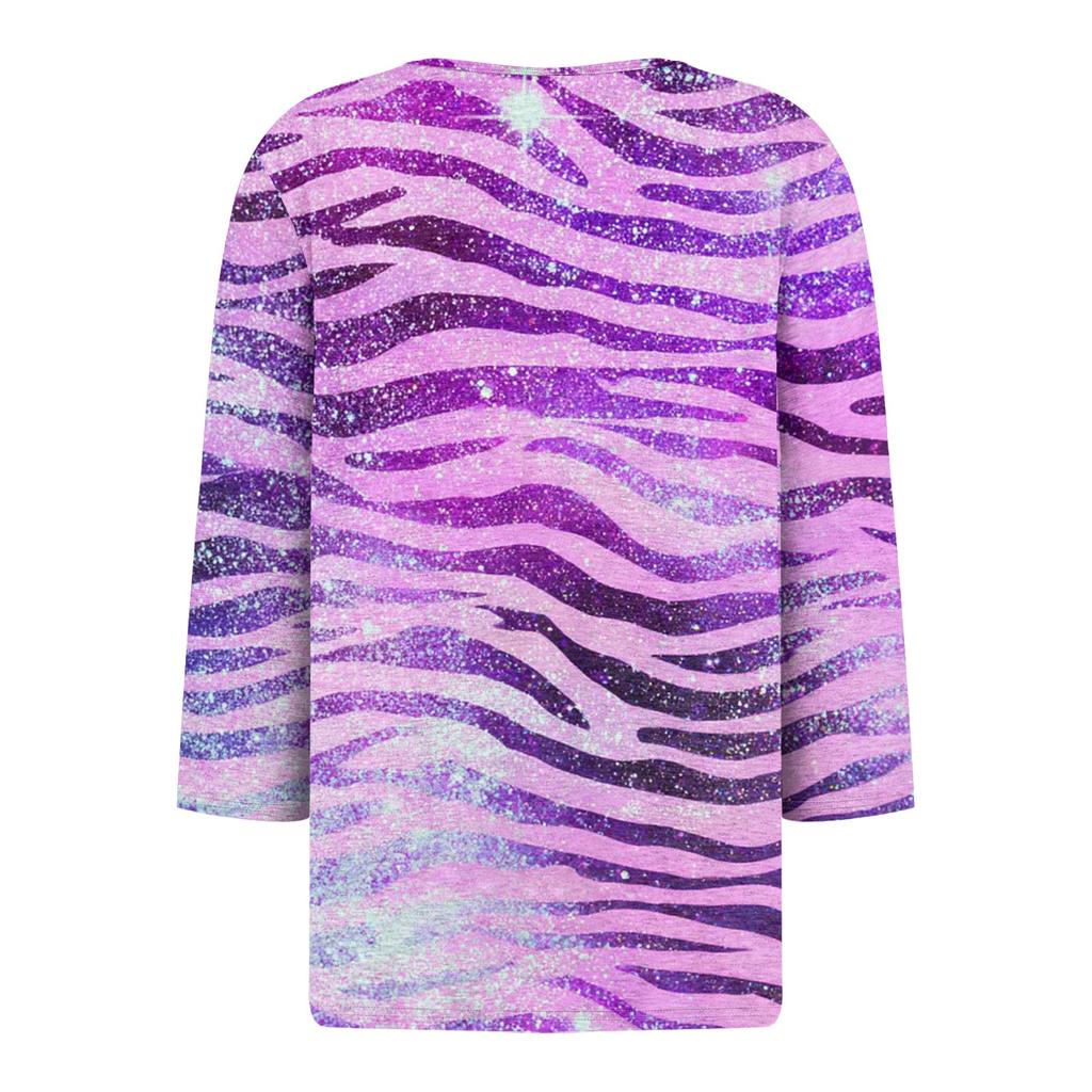 Women's Casual Halloween Print V-Neck Short Sleeve T-Shirt with Decorative Buttons