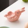 Cute Rabbit Shaped Boiled Eggs Cup Ceramic Eggs Holder Easter Decorations Eggs Display Stands for Party Dinner Table