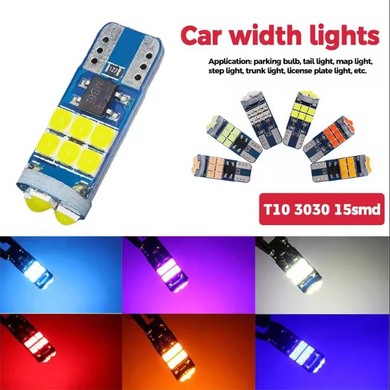 2/10PCS Newest T10 LED Canbus W5W 8 SMD 3030 Led Car Interior License Plate Lights Reading Dome Lamps NO ERROR 12V White Red Yel