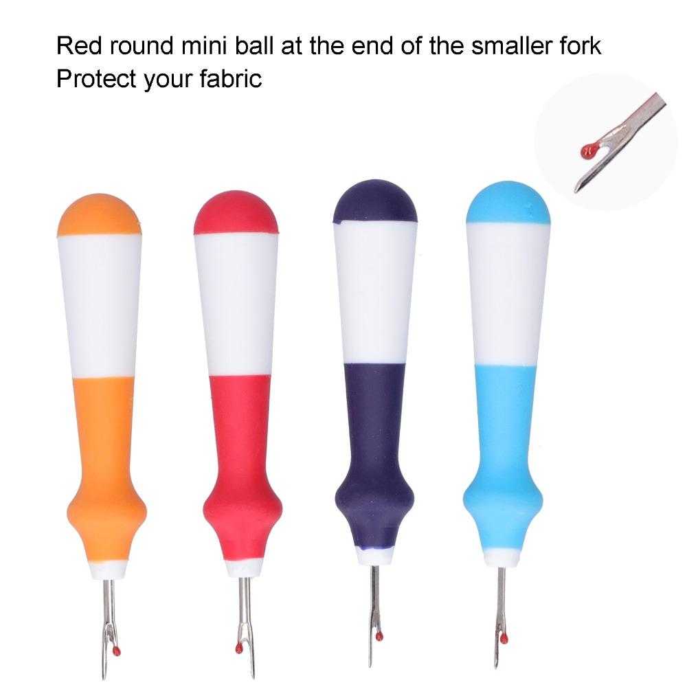 4pcs Rubber Stitch Remover Tool Colorful Handle Seam Rippers Handy Thread Remover Tool For Sewing